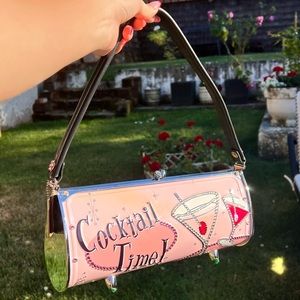 Vintage Pink Cocktail Time Shoulder Bag
